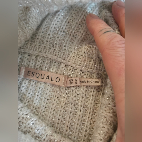 ESQUALO | Soft Cream Turtleneck Sweater Dress, Size S (Oversized) - Picture 4 of 7